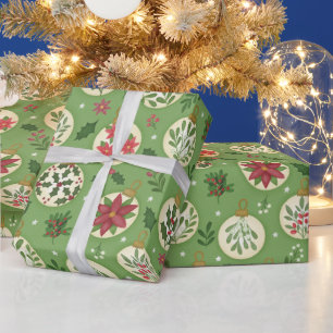 Rollo de papel de regalo con adorno de Navidad dib