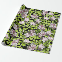 Rollo de papel de regalo de flor de manzano en pri