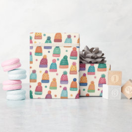 Rollo de papel de regalo de gorros de invierno aco
