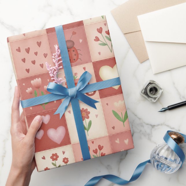 Rollo de Papel de Regalo - Parche de Amor Dibujado (Regalar)