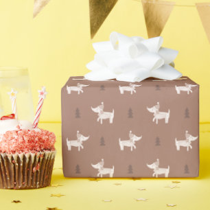 Rollo de Papel de Regalo Scandi Perro y Árboles de
