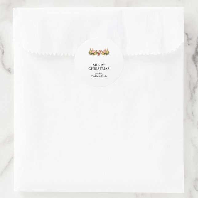 Rollo de Pegatinas de Texto Personalizado de Navid (Bolso)