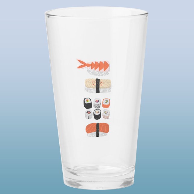 Rollo de sushi nigiri Maki japonés (Japanese sushi sashimi maki roll art glass tumbler)