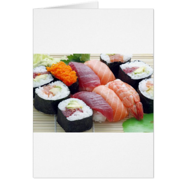 Rollo fresco de sushi de comida asiática japonesa  (Frente)