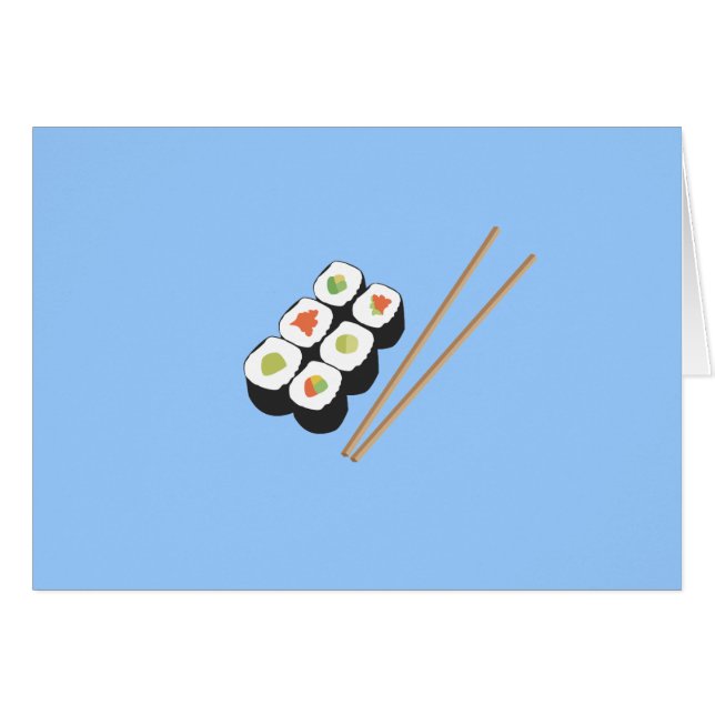 Rollos de sushi con los palillos (Anverso (Horizontal))