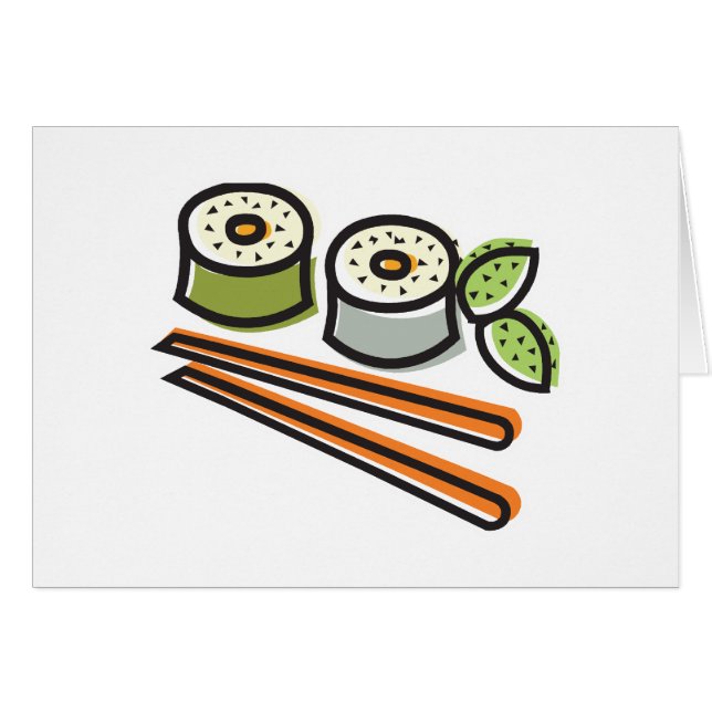 rollos de sushi y palillos (Anverso (Horizontal))