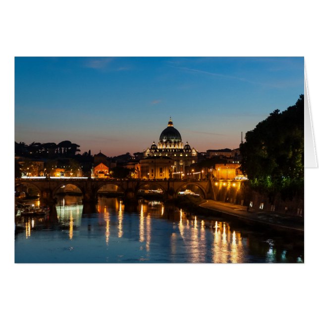Roma de noche, con San Pedro. (Anverso (Horizontal))