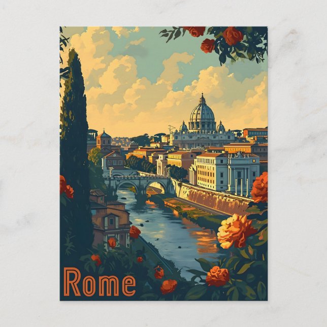 Roma Eterna: Tarjeta Postal Vintage (Anverso)