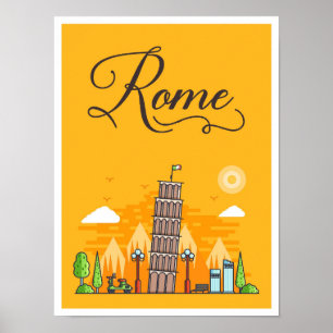 Roma Ilustracion de viajes de arte de Italia