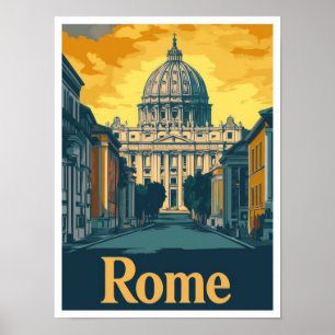 Roma Italia Ilustracion de Viajes de Arte