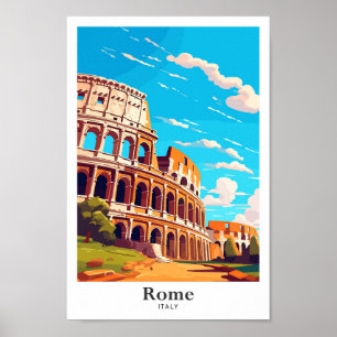 Roma Italia Ilustracion de Viajes de Arte