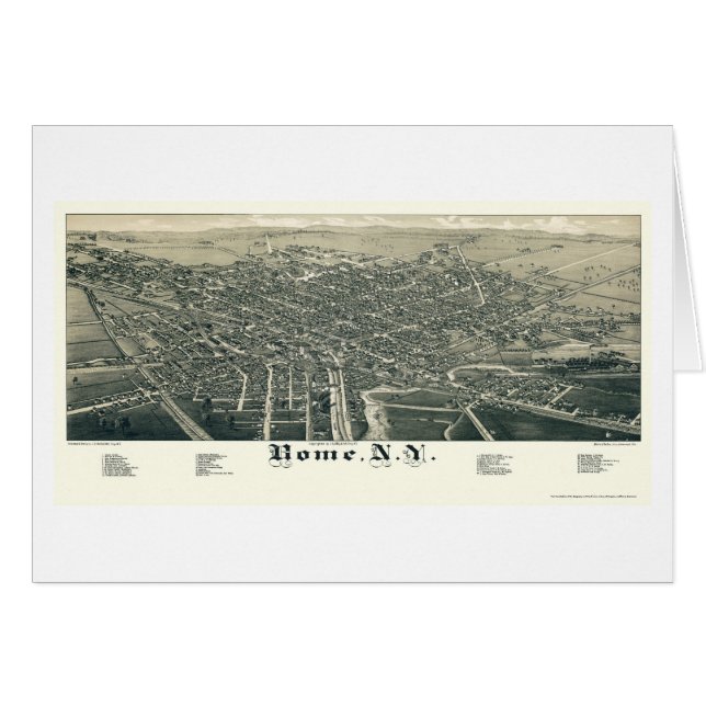 Roma, mapa panorámico de NY - 1886 (Anverso (Horizontal))