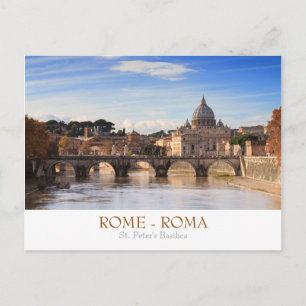 Roma - postal de la Basílica de San Pedro con text