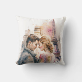 Romance acuarela en el Cojín decorativo de las par
