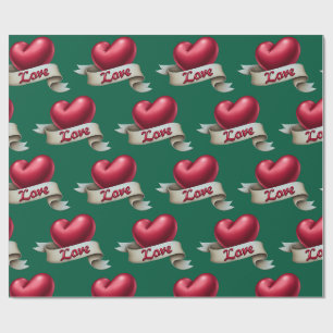 "Romance Clásico" Papel de Regalo Esmeralda