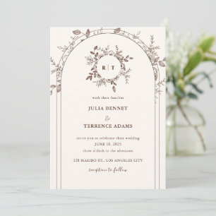 Romance de jardín caprichoso: Invitación a la boda