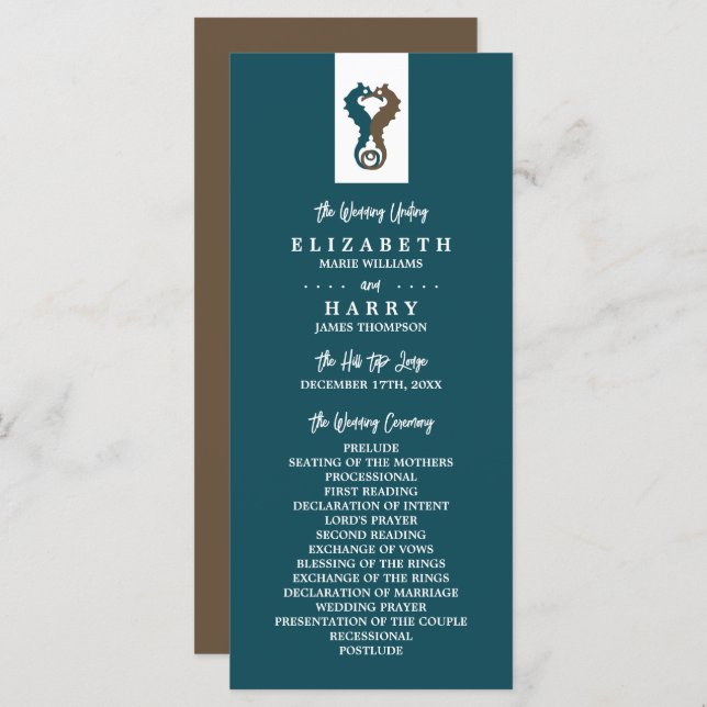 Romance del caballito de mar, programa de bodas en (Anverso / Reverso)