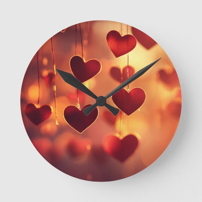 Romance eterno - Reloj de pared del corazón colgan (Anverso)