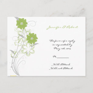 Romance incipiente en la tarjeta postal RSVP verde