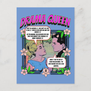 Romance retro - Reina del drama - postal