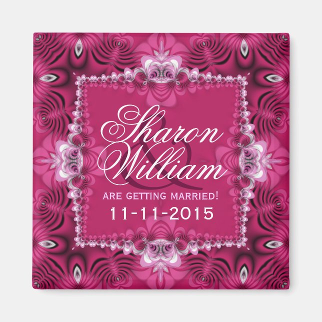 Romance rosado anuncia imán Boda (Frente)