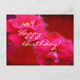 Romance y rosas rojas - Tarjeta de cumpleaños