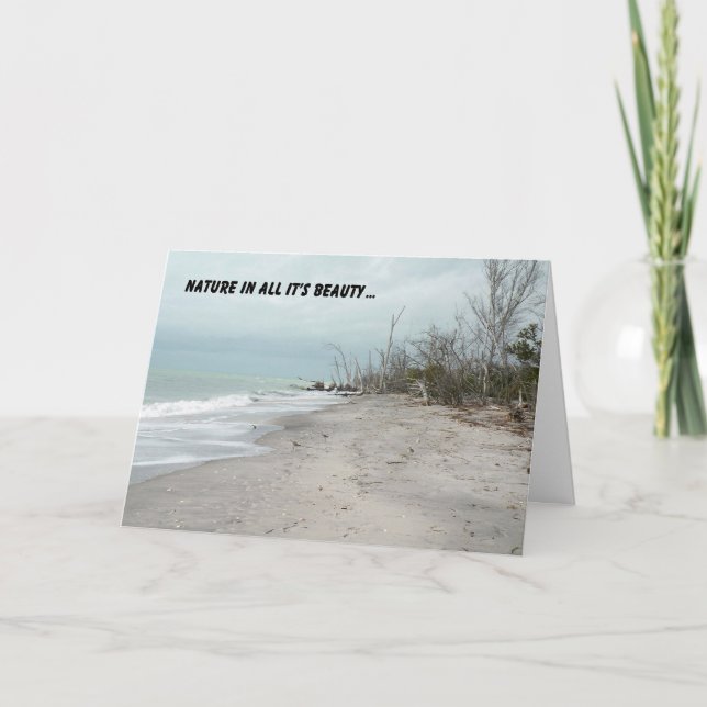 Romance y Tarjeta de Amor con Playa Natural (Anverso)