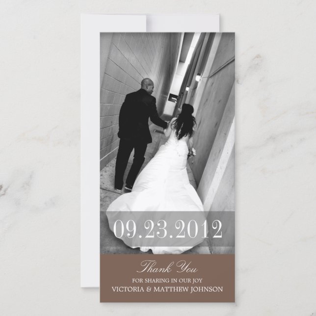 ROMANÍA EN BROWN | BODA GRACIAS TARJETA (Anverso)