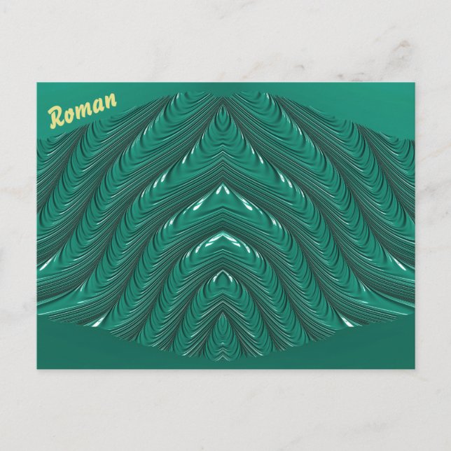 ROMANO ~ Tarjeta Postal Brillante 3D Verde Loco (Anverso)