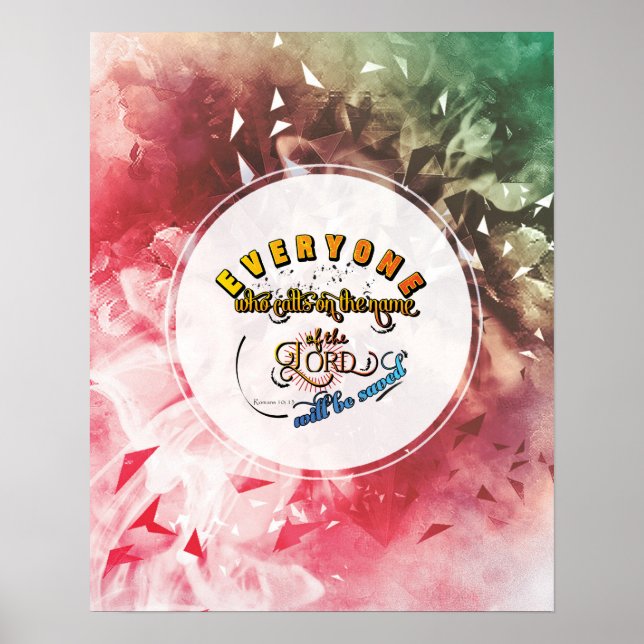 Romanos 10: 13 versos biblias regalos de arte de e (Frente)