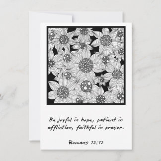 Romanos 12:12 Versículo Bíblico Tarjeta Floral | C