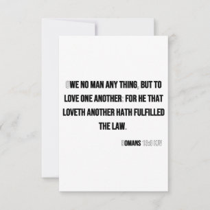 Romanos 13:8 KJV Biblia Verse Tarjeta de felicitac