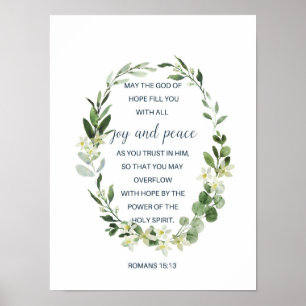 Romanos 15:13, arte en la pared de versículos de l