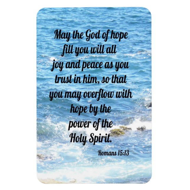 Romanos 15:13. Imán para refrigerador (Vertical)