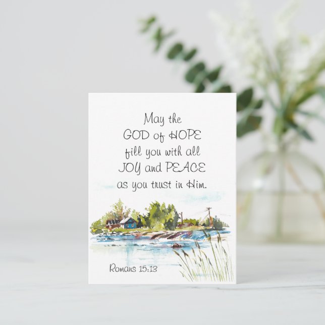 Romanos 15:13 Tarjeta plana de Dios de Esperanza B (Anverso de pie)