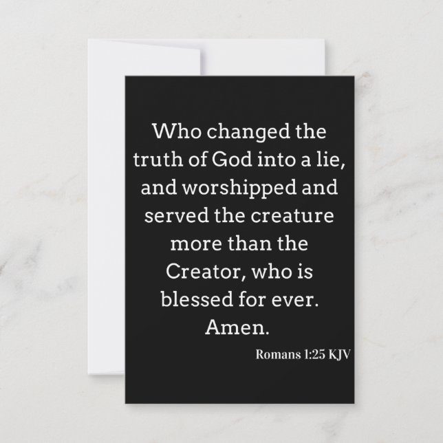 Romanos 1:25 KJV Biblia Scripture Tarjeta de Salud (Anverso)