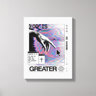 Romanos 8:31 Cyberpunk Mano De Dios Arte Glitch