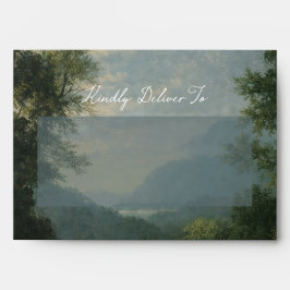 Romantic Blue Landscape Wedding Return Address 