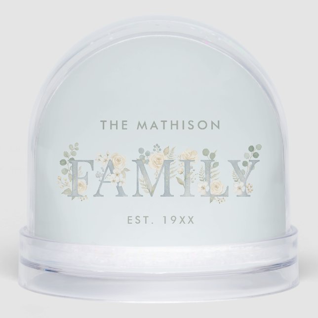 Romantic Dusty Blue Floral Family Monogram MH26 (Anverso)