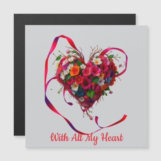 Romantic Floral Heart (Anverso/Reverso)