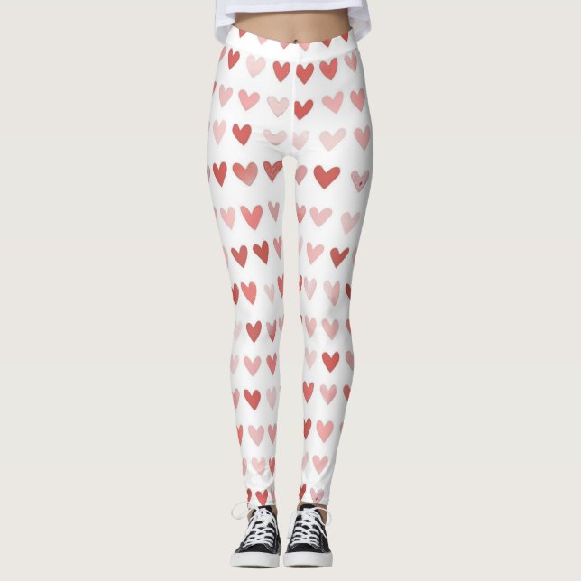 Romantic Heart Pattern Leggings – Perfect Valentin (Anverso)
