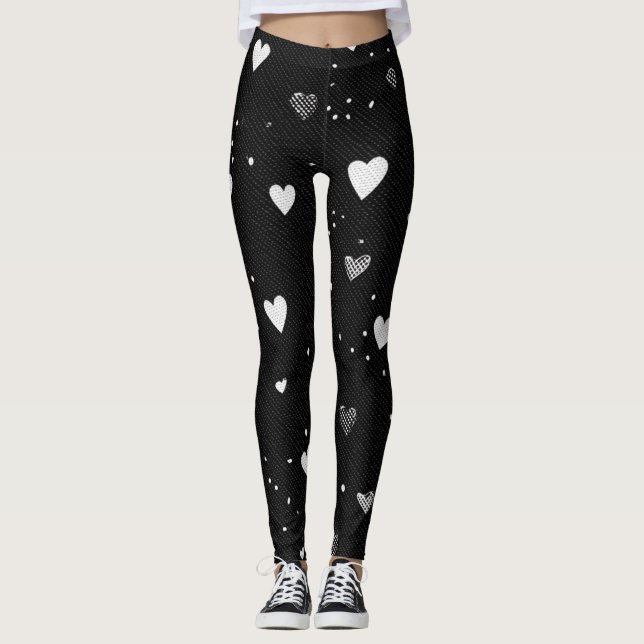 Romantic Heart Pattern Leggings – Perfect Valentin (Anverso)
