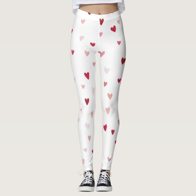 Romantic Heart Pattern Leggings – Perfect Valentin (Anverso)