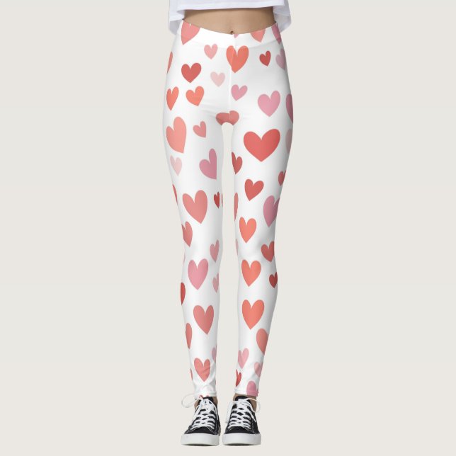 Romantic Heart Pattern Leggings – Perfect Valentin (Anverso)