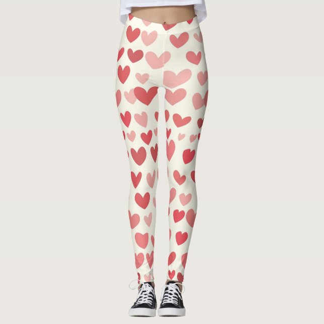 Romantic Heart Pattern Leggings – Perfect Valentin (Anverso)