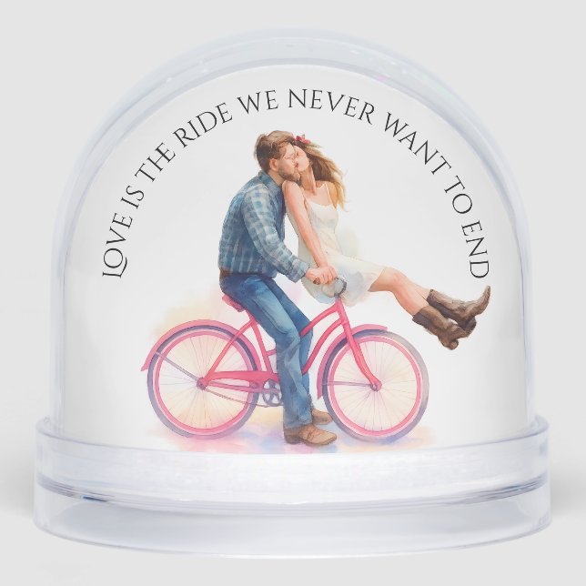 Romantic Holiday Gift Couple on Bike Love Quote (Anverso)