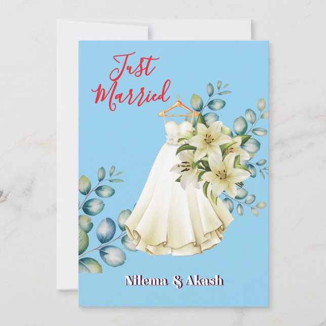 Romantic "Just Married" Sunset Couple Personalized (Anverso)