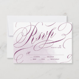 Romantic Moody plum calligraphy RSVP
