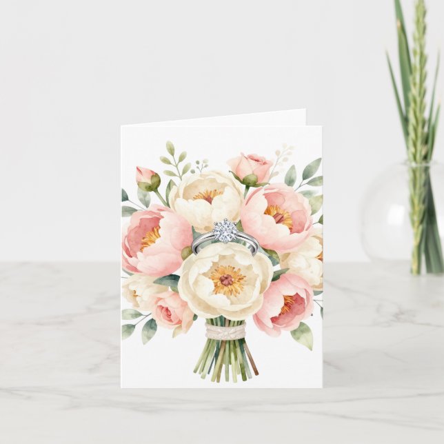 Romantic Peony Bouquet with Diamond Ring (Anverso)