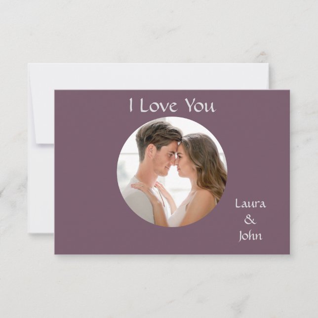 Romantic Personalized Couple Photo with Names Card (Anverso)